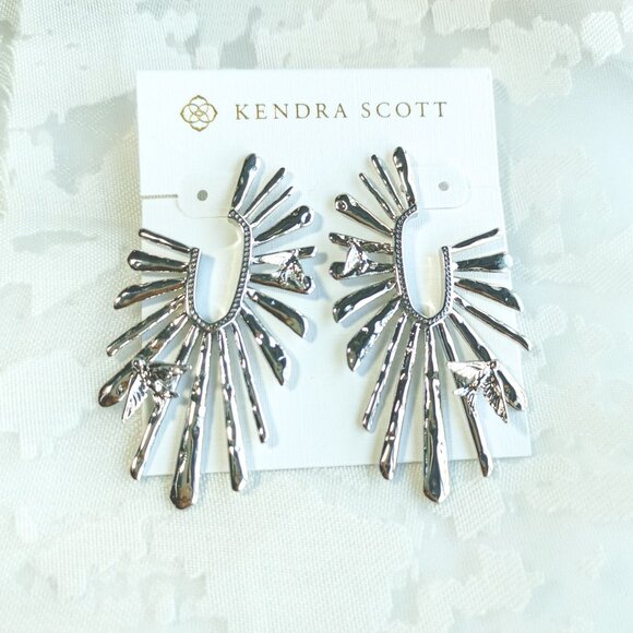 Kendra Scott Melody Silver Hoop Earrings - Picture 1 of 3